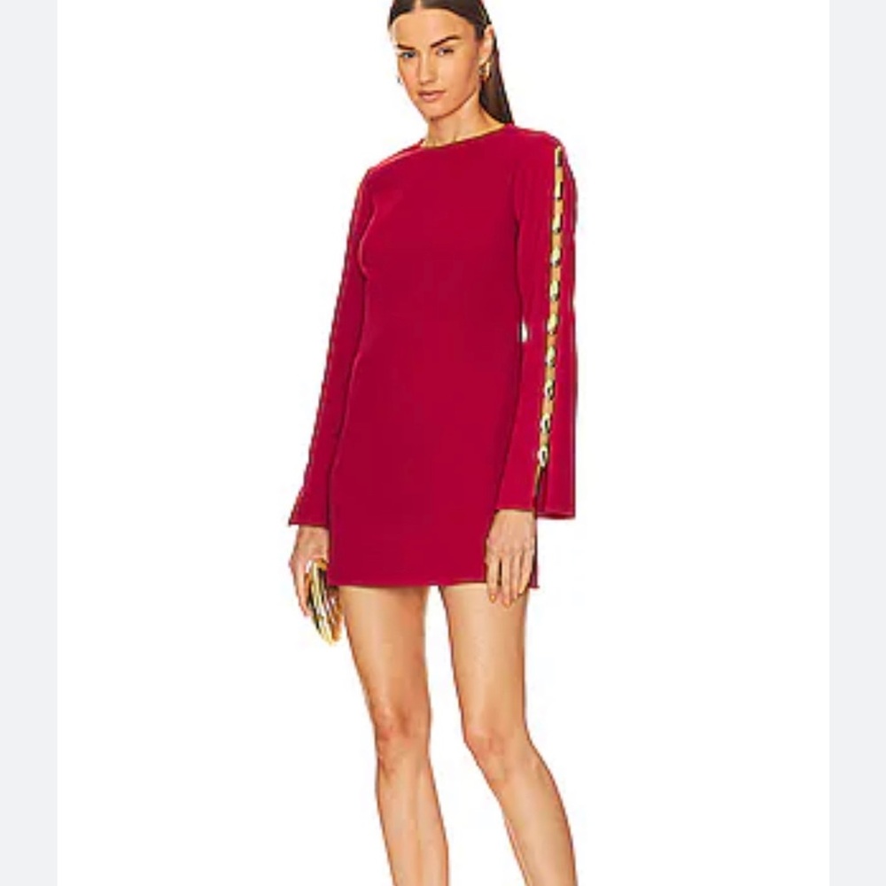 JONATHAN SIMKHAI red dress with gold detail